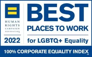 100 percent corporate equality index score for lgbtq+ equality 