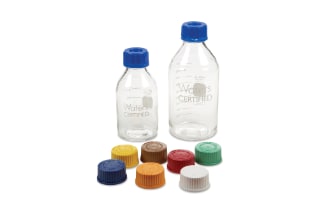 Get reliable results with Waters Certified Containers. These solvent and mobile-phase bottles are ultra-clean and can be used on any LC system, including UPLC, LC-UV, and LC-MS, among others. 