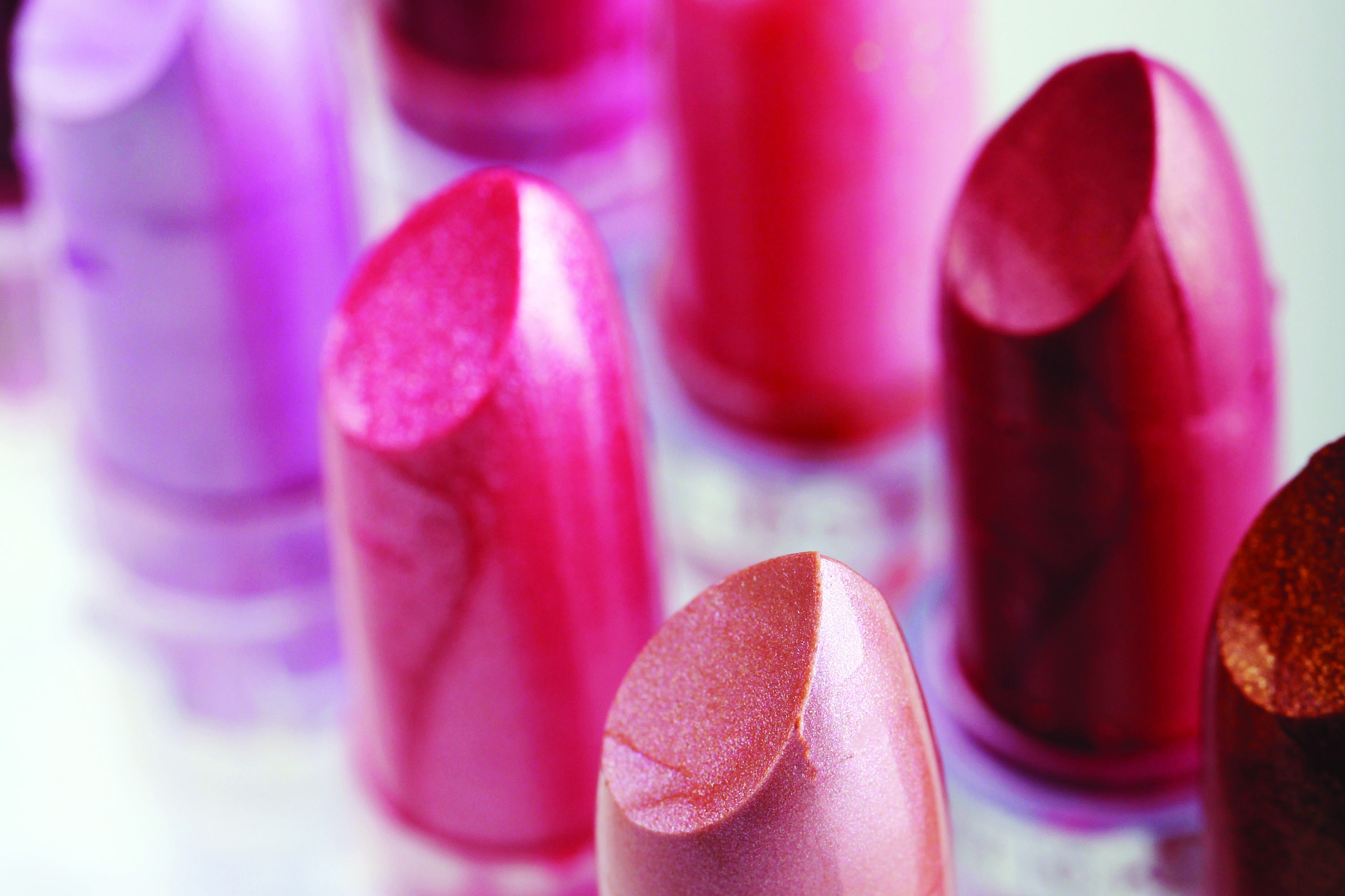 Closeup of lipsticks