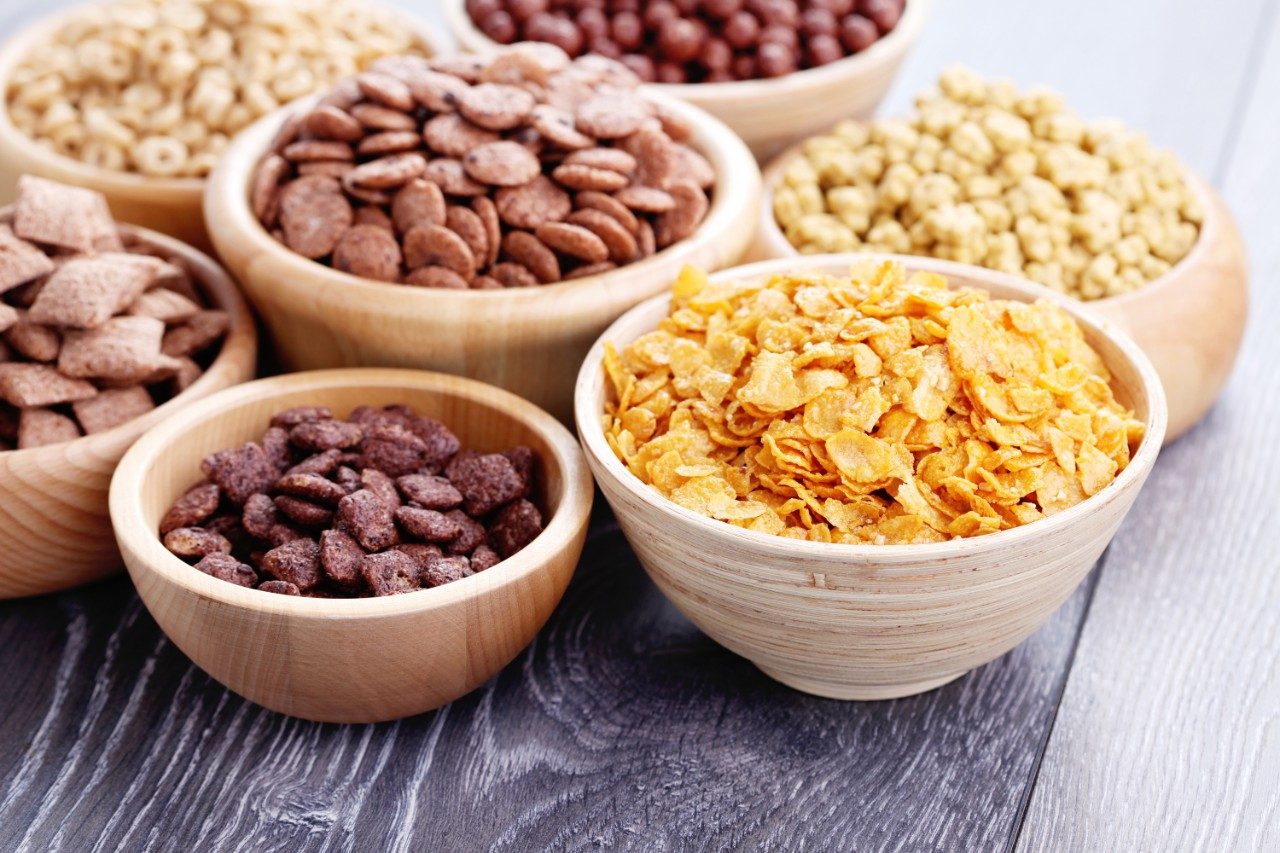 Bowls of cereal on table