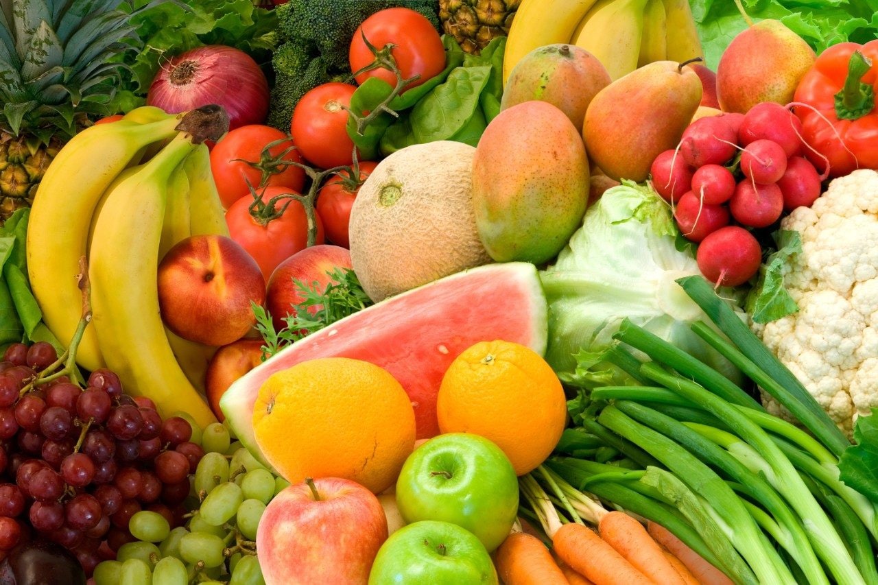 Fruits and vegetables closeup