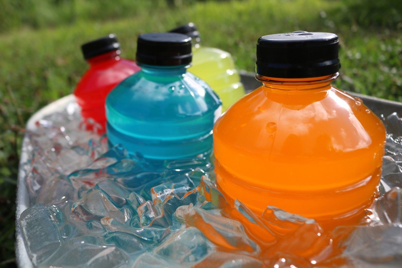 Sports drinks in ice tub