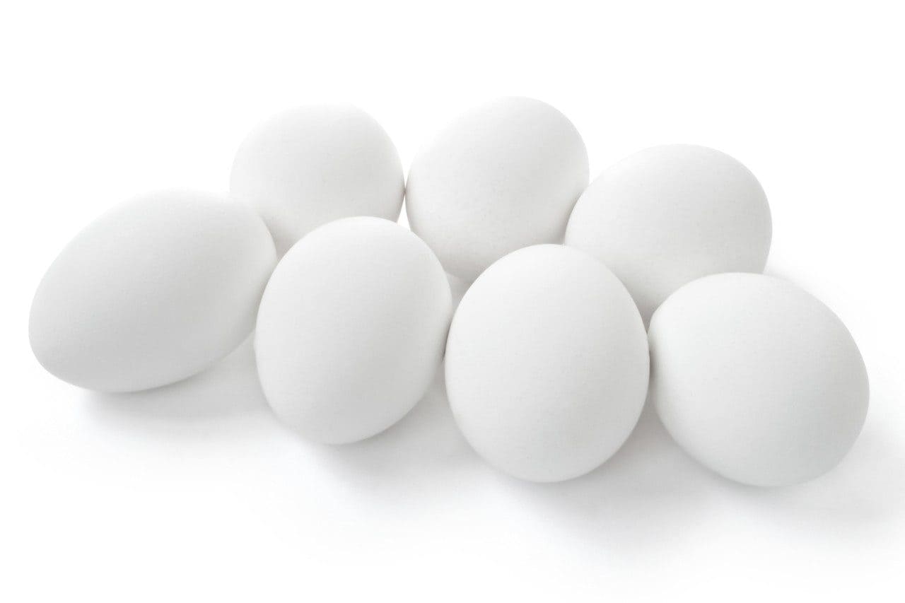 Set of eggs isolated on the white background