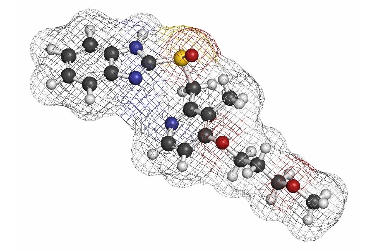 Rabeprazole gastric ulcer drug molecule structure