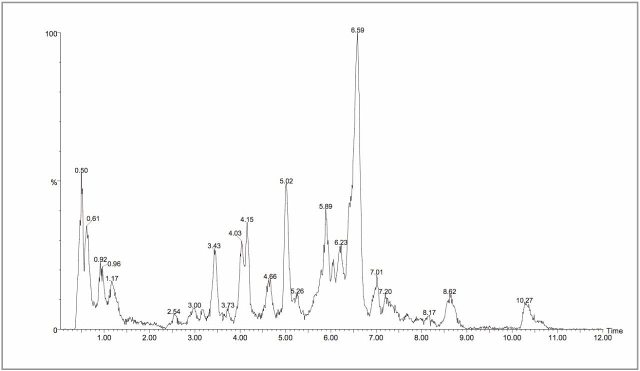 Negative ion LC-MS separation of control rat urine samples