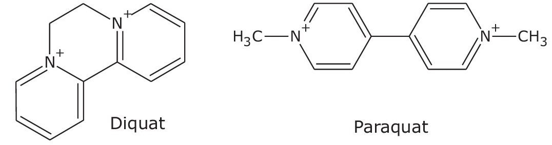 Structures of diquat and paraquat