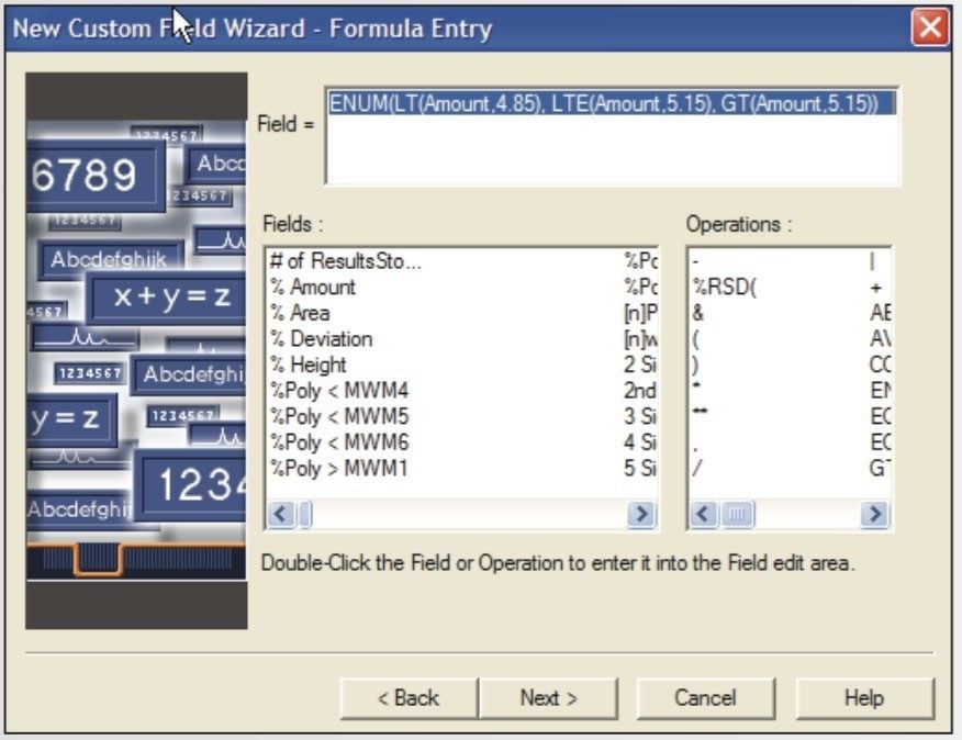 Formula Entry window