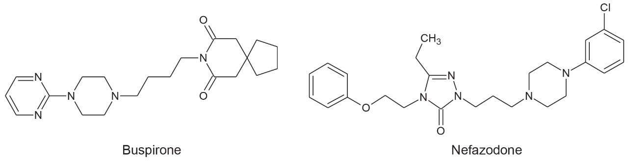 Buspirone and nefazodone.