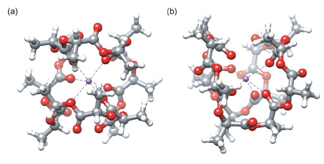 PLA的结构，以(a) PLLA和(b) PLDLA立体化学形式呈现。