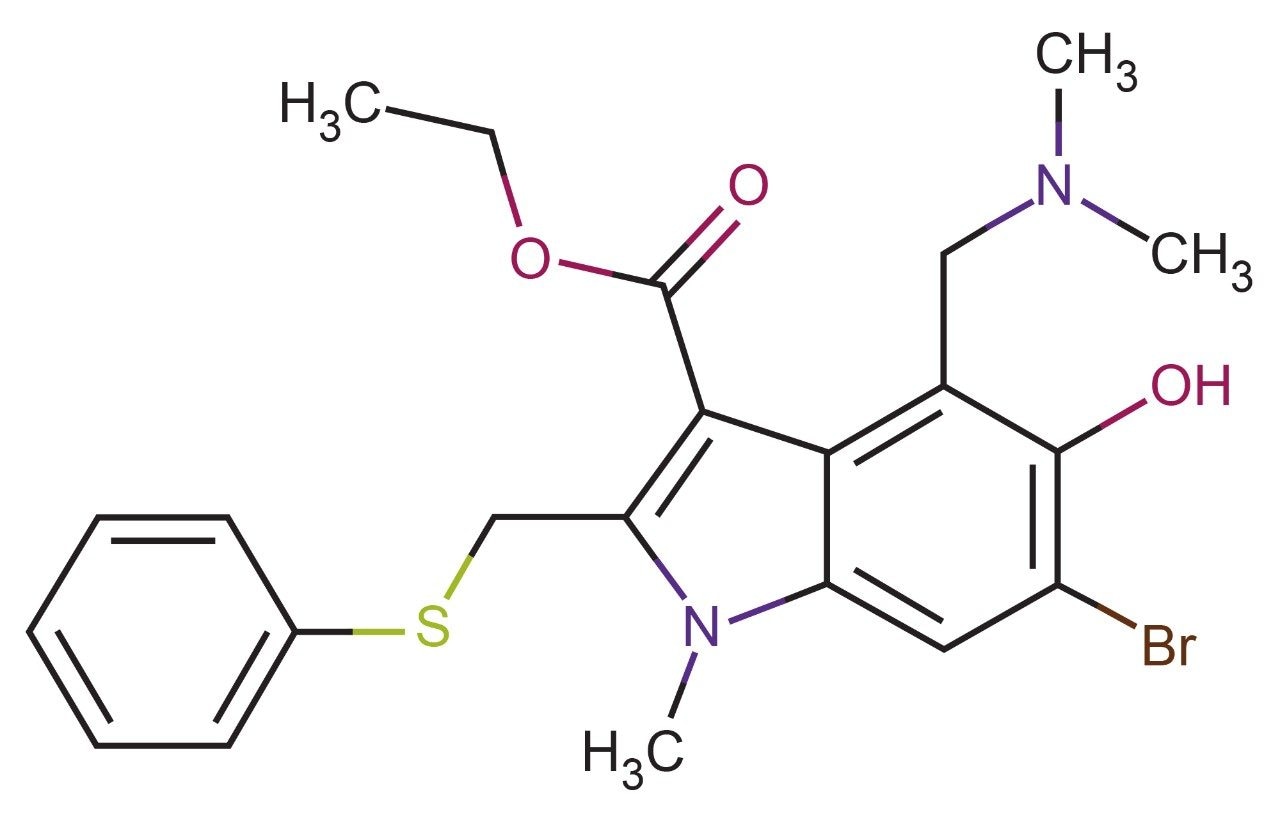 Umifenovir の構造。