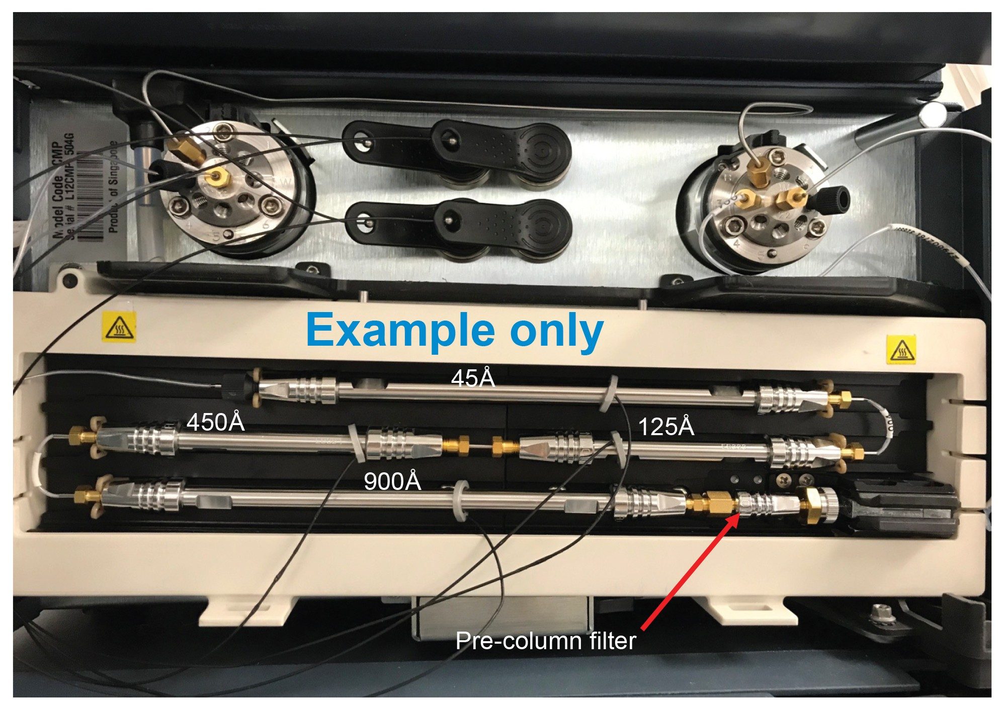 The example of a four-column configuration of ACQUITY APC XT Columns.