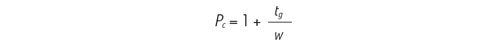 Figure 41: Peak capacity [Pc] equation, where [tg] is the gradient time and [w] is the average peak width.