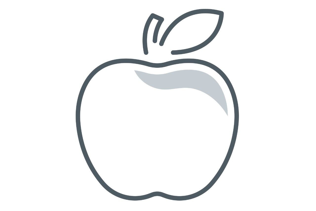 line drawing of an apple