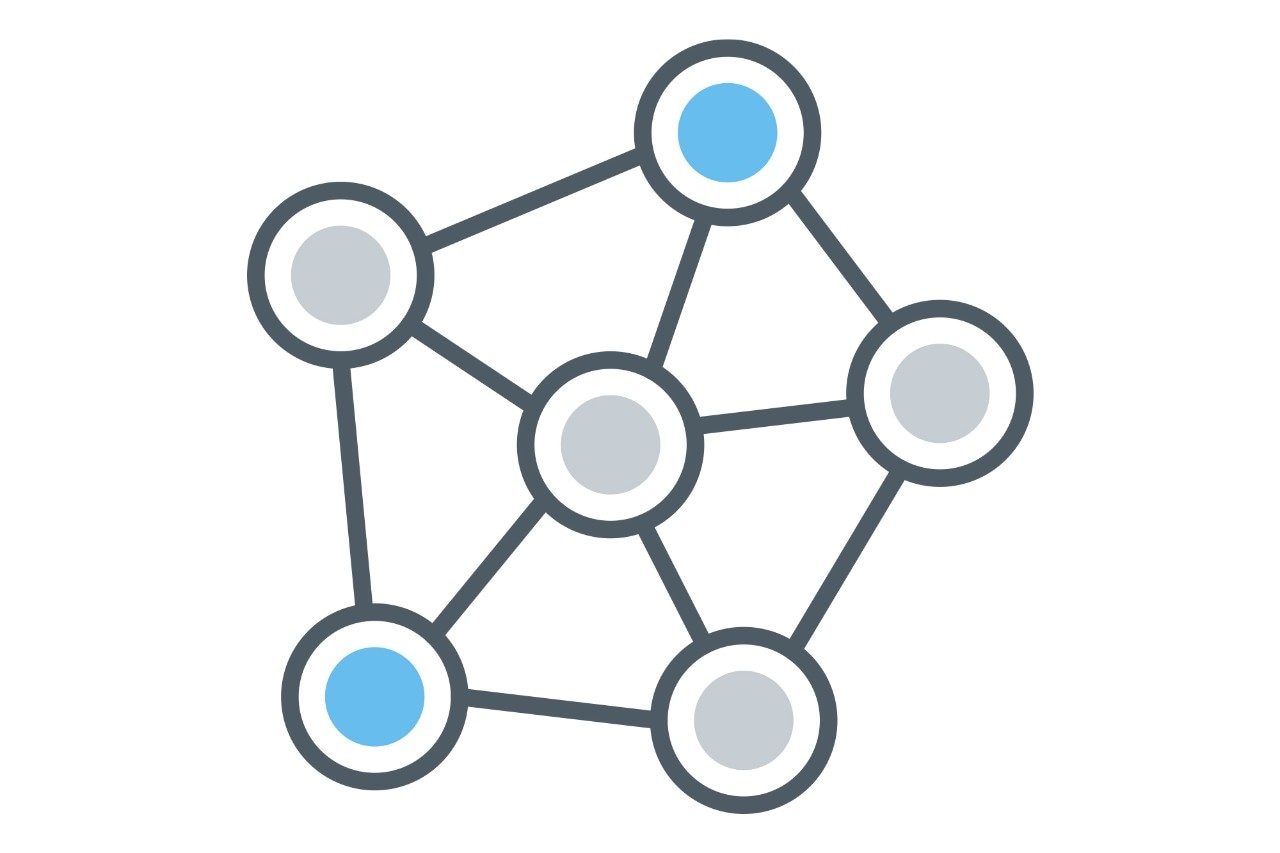 Line drawing of a molecular/particle structure