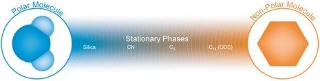 Figura R-2: Espectro de polaridad cromatográfica de partículas en fase estacionaria