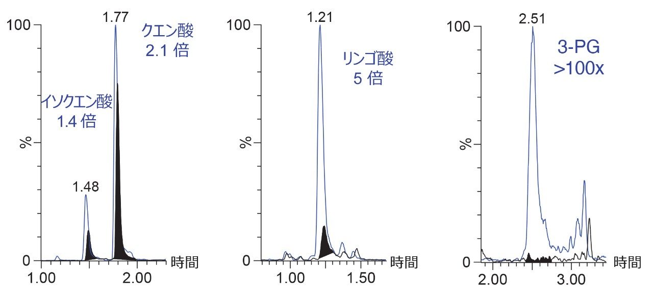 ピーク面積から算出した回収率。