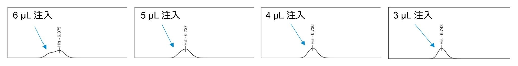 Arc HPLC で得られたタンパク質加水分解物 AA 標準試料（500 µM）のクロマトグラムからの注入量の決定