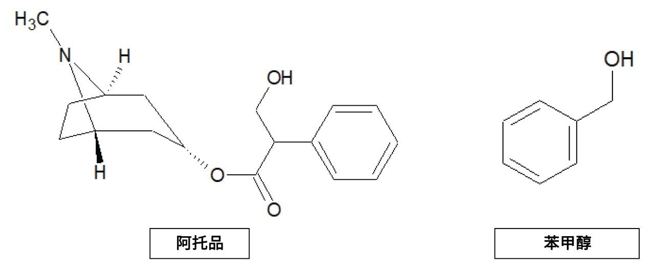  阿托品和苯甲醇的结构