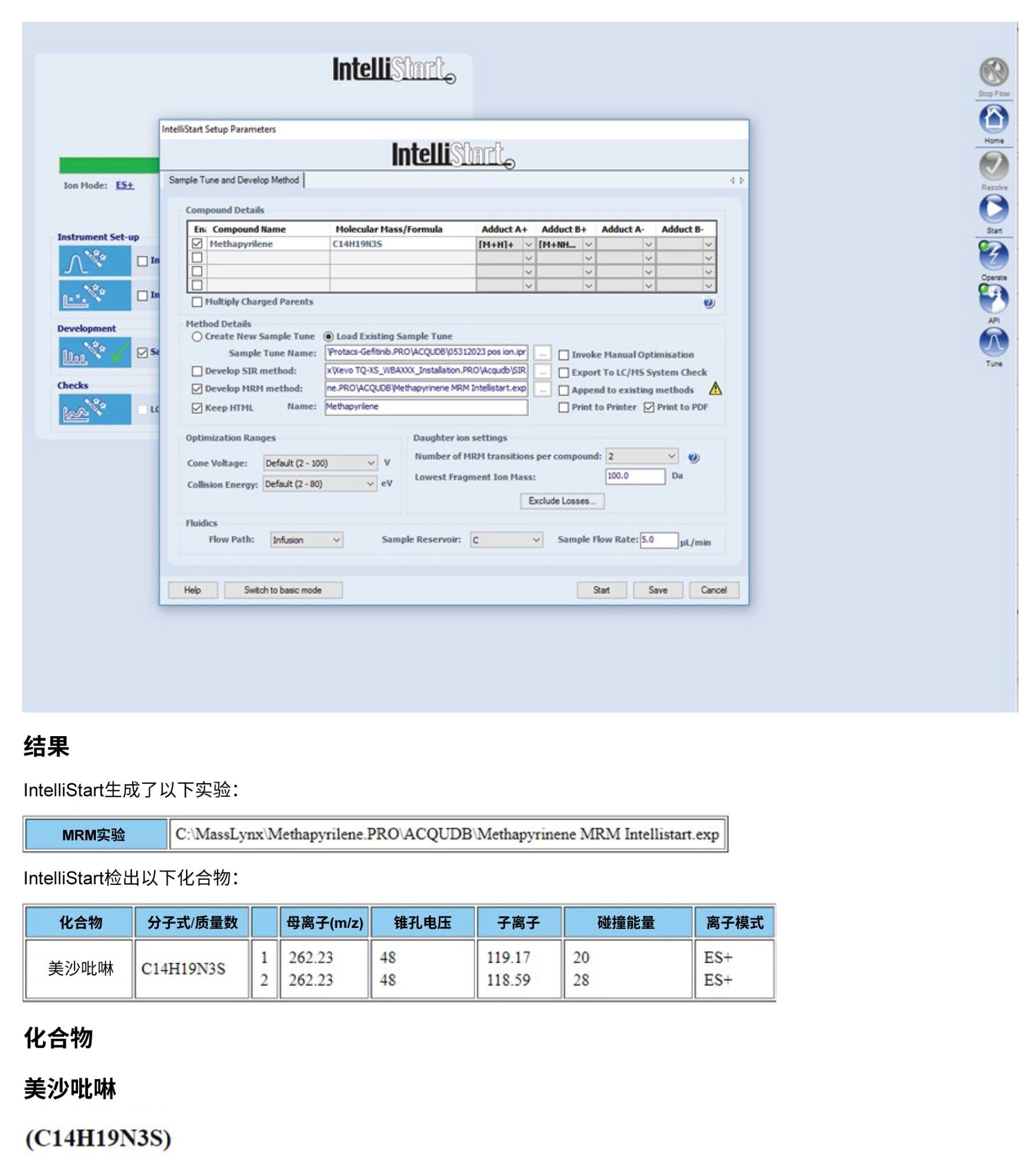 IntelliStart MS参数优化和优化结果。